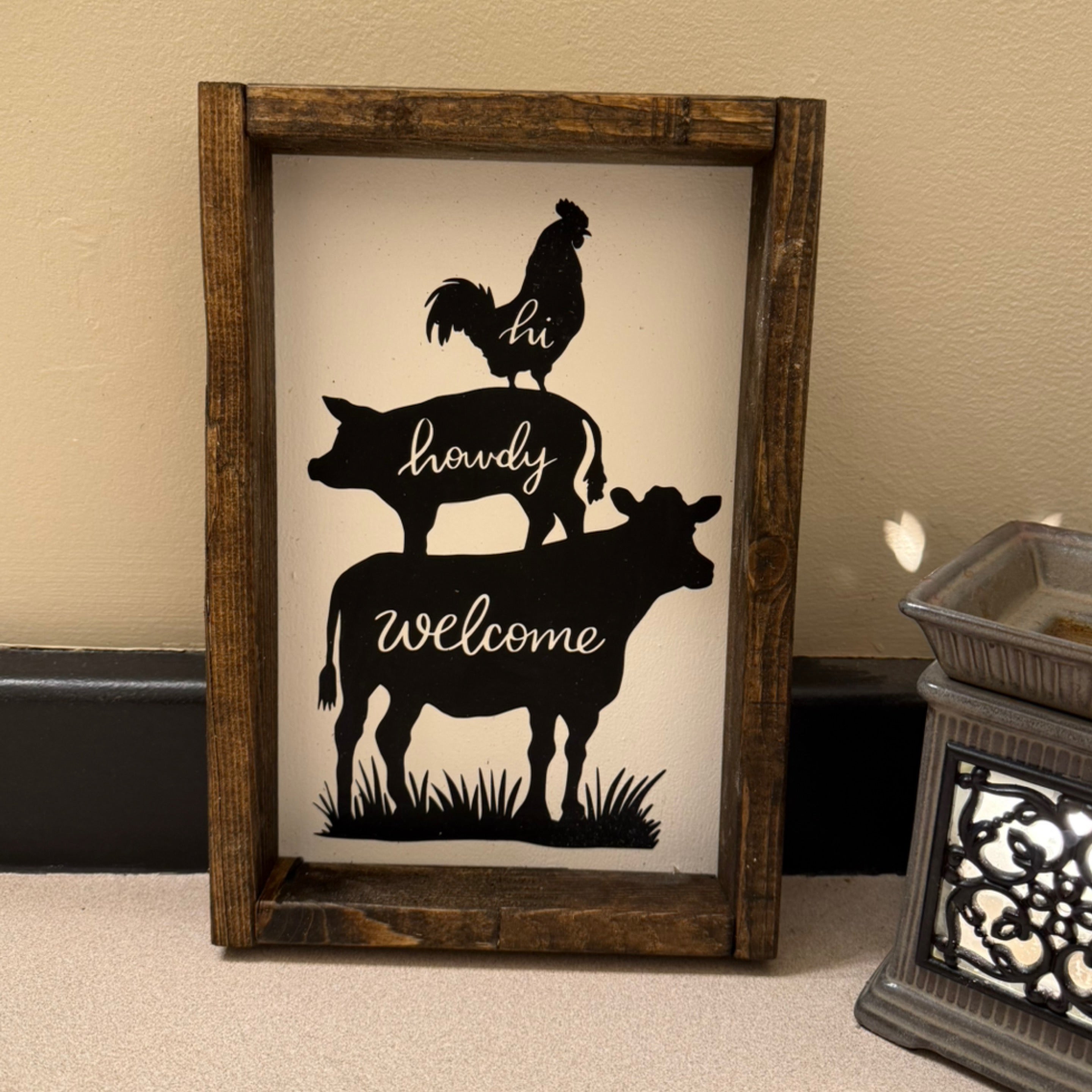 Hi, Howdy, Welcome Sign (8x9) | Rustic Inked